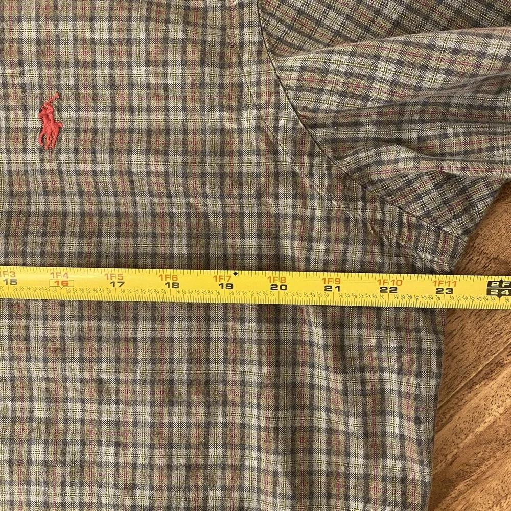 Polo Ralph‎ Lauren Button Down Shirt Men's Large Long Sleeve Plaid Green